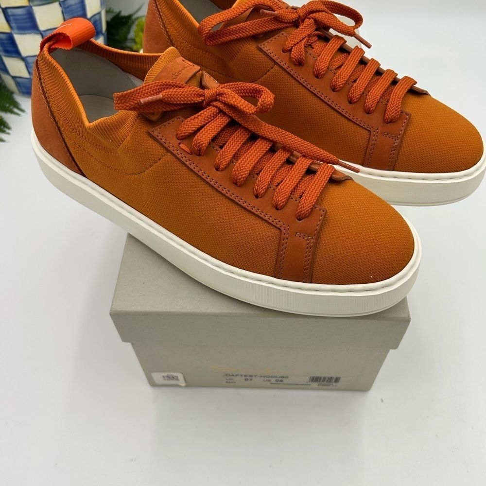 Santoni Orange Low-Top Sneakers - Picture 9 of 9